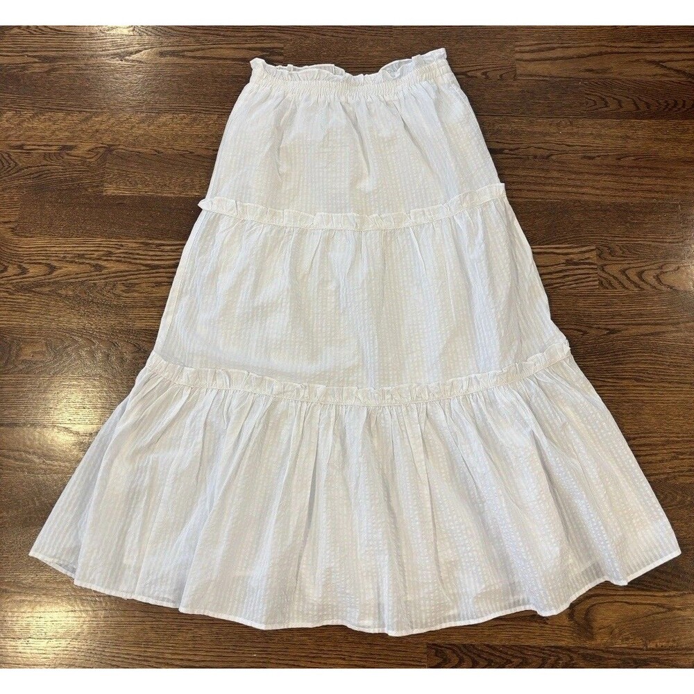 Tuckernuck White Seersucker Prado Tiered Skirt NWOT Size Medium
